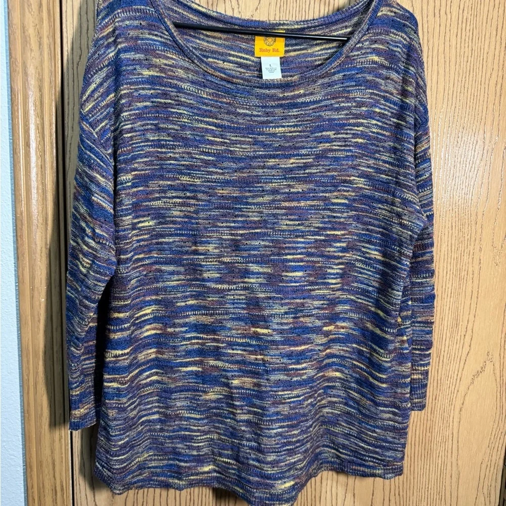 Ruby Rd. Multicolor Striped Sweater ❤️ - Picture 6 of 7